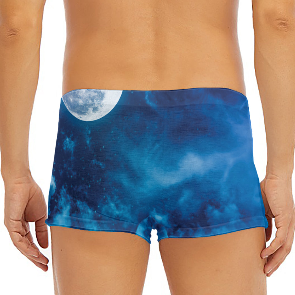 Night Sky And Moonlight Print Men's Short Boxer Briefs