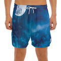 Night Sky And Moonlight Print Men's Split Running Shorts