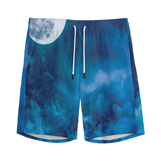 Night Sky And Moonlight Print Men's Sports Shorts