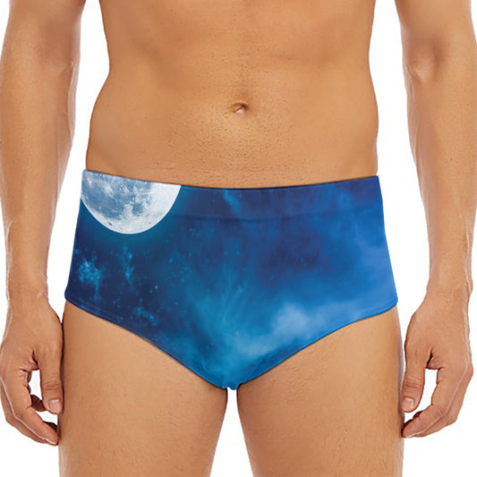 Night Sky And Moonlight Print Men's Triangle Swim Briefs