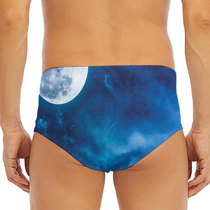 Night Sky And Moonlight Print Men's Triangle Swim Briefs