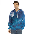 Night Sky And Moonlight Print Men's Velvet Pullover Hoodie
