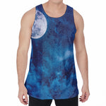 Night Sky And Moonlight Print Men's Velvet Tank Top