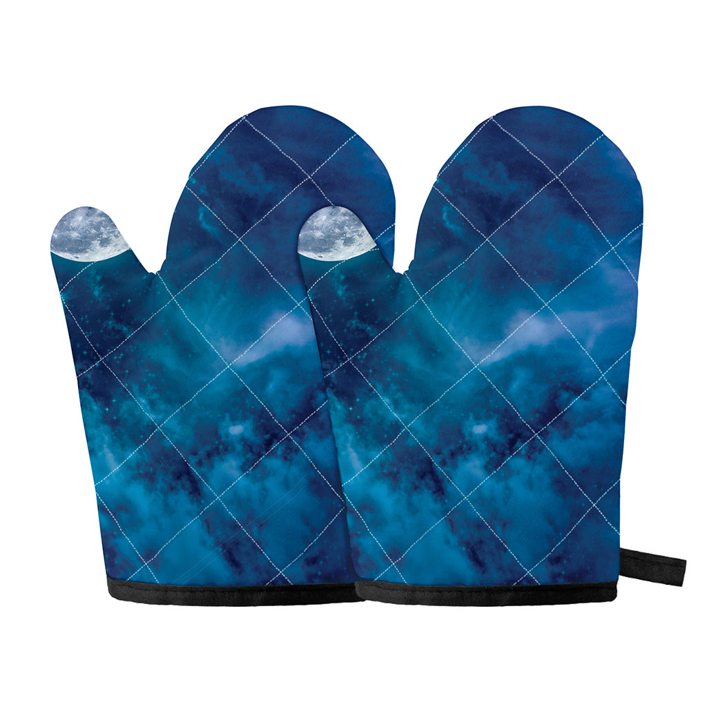Night Sky And Moonlight Print Oven Mitts