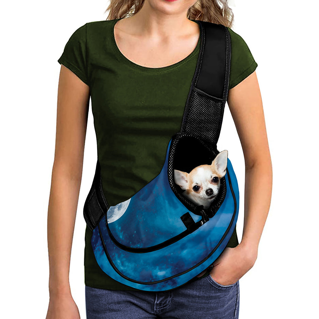 Night Sky And Moonlight Print Pet Sling Carrier