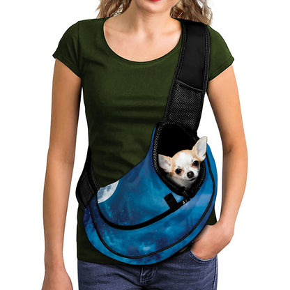 Night Sky And Moonlight Print Pet Sling Carrier