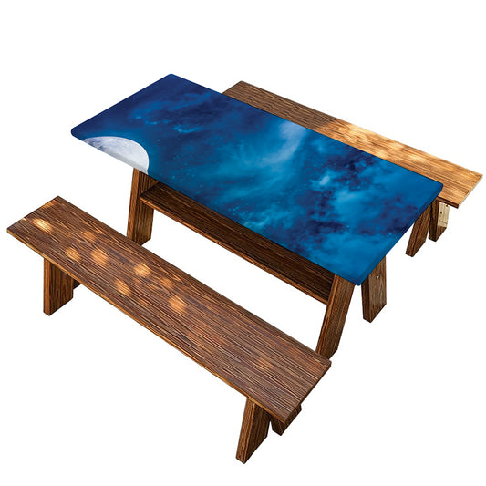 Night Sky And Moonlight Print Picnic Table Cover