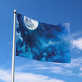 Night Sky And Moonlight Print Polyester Flag