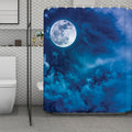 Night Sky And Moonlight Print Polyester Shower Curtain