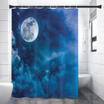 Night Sky And Moonlight Print Premium Shower Curtain