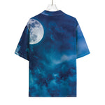 Night Sky And Moonlight Print Rayon Hawaiian Shirt
