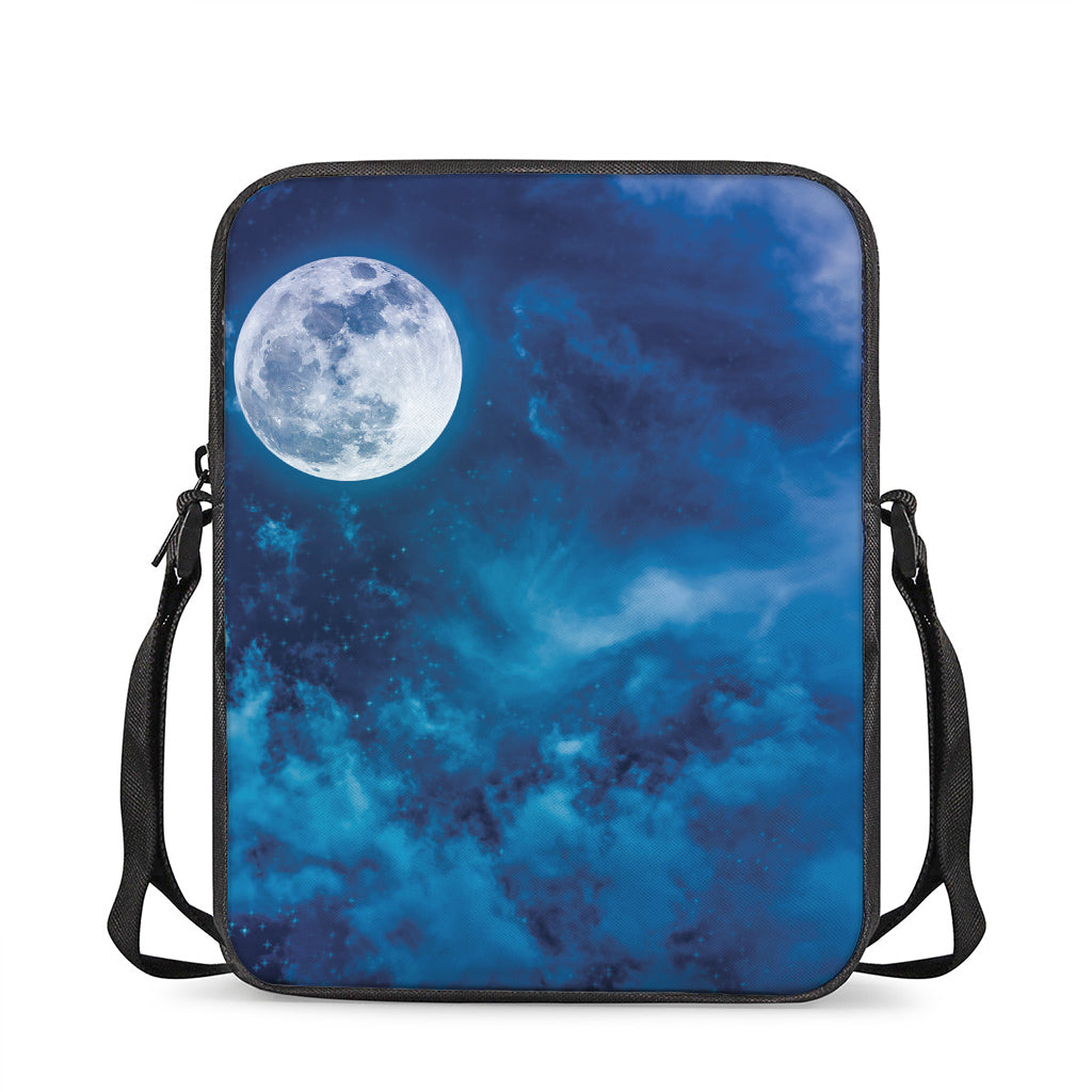 Night Sky And Moonlight Print Rectangular Crossbody Bag