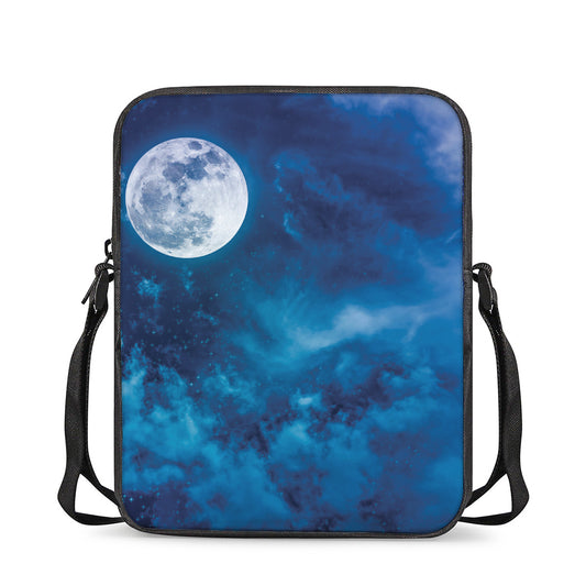 Night Sky And Moonlight Print Rectangular Crossbody Bag