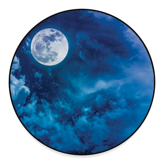 Night Sky And Moonlight Print Round Floor Mat