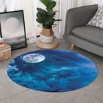 Night Sky And Moonlight Print Round Rug
