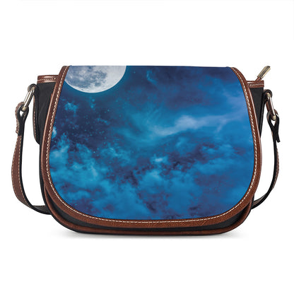 Night Sky And Moonlight Print Saddle Bag