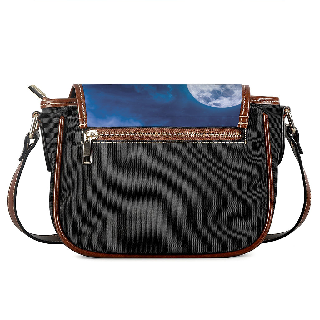 Night Sky And Moonlight Print Saddle Bag