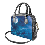 Night Sky And Moonlight Print Shoulder Handbag