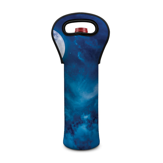 Night Sky And Moonlight Print Single Neoprene Wine Tote