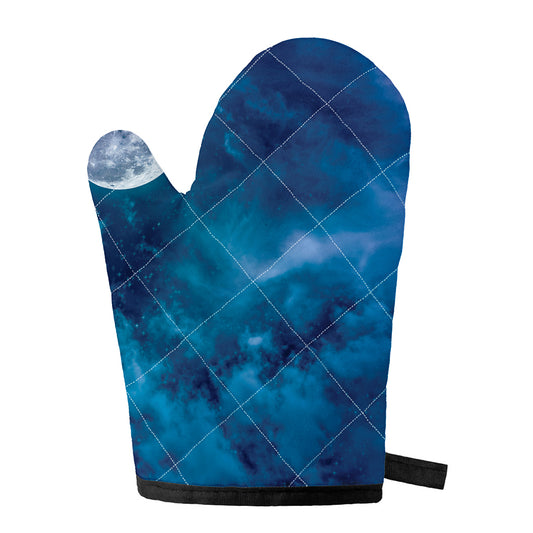 Night Sky And Moonlight Print Single Oven Mitt