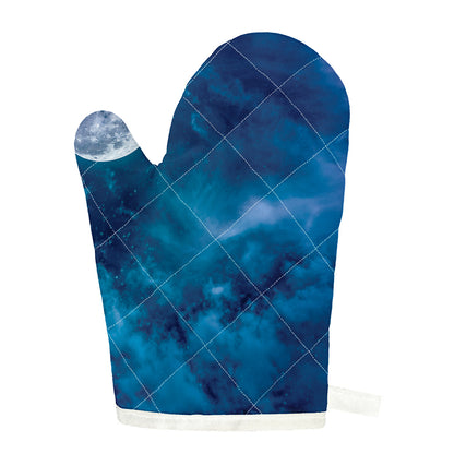 Night Sky And Moonlight Print Single Oven Mitt