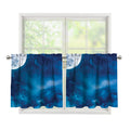 Night Sky And Moonlight Print Tier Curtains