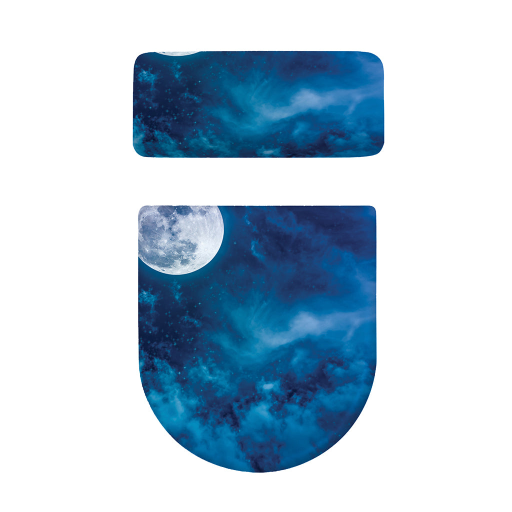 Night Sky And Moonlight Print Toilet Lid And Tank Cover Set