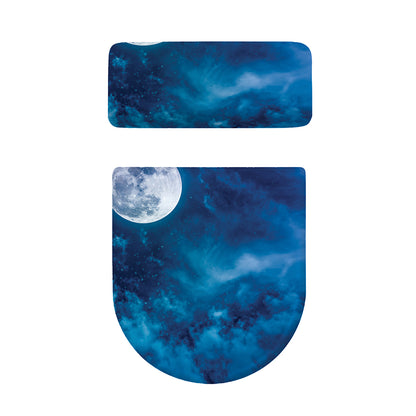 Night Sky And Moonlight Print Toilet Lid And Tank Cover Set