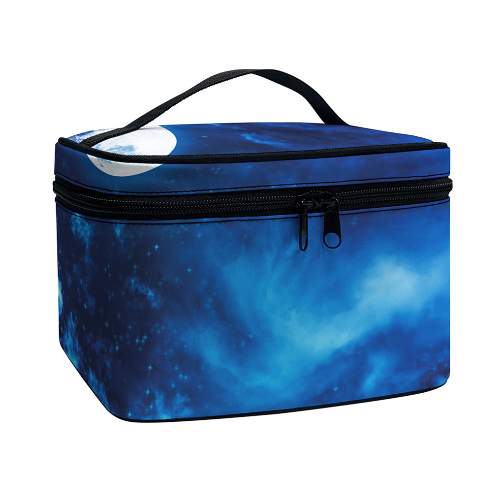 Night Sky And Moonlight Print Travel Makeup Bag