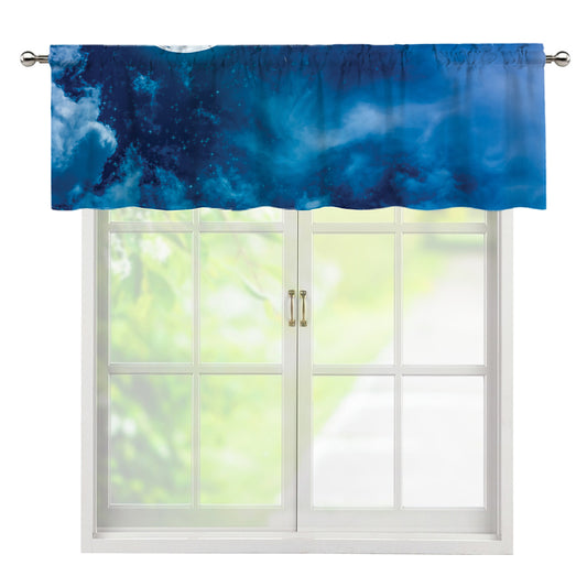 Night Sky And Moonlight Print Window Valance