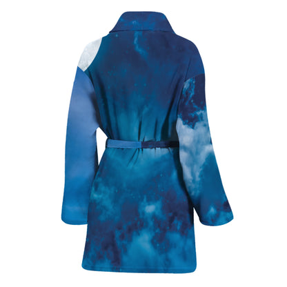 Night Sky And Moonlight Print Women's Bathrobe