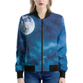 Night Sky And Moonlight Print Women's Bomber Jacket