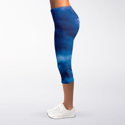 Night Sky And Moonlight Print Women's Capri Leggings