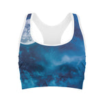 Night Sky And Moonlight Print Women's Sports Bra