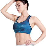 Night Sky And Moonlight Print Women's Sports Bra