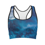 Night Sky And Moonlight Print Women's Sports Bra