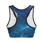 Night Sky And Moonlight Print Women's Sports Bra