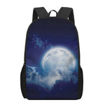 Night Sky Full Moon Print 17 Inch Backpack