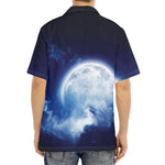 Night Sky Full Moon Print Aloha Shirt