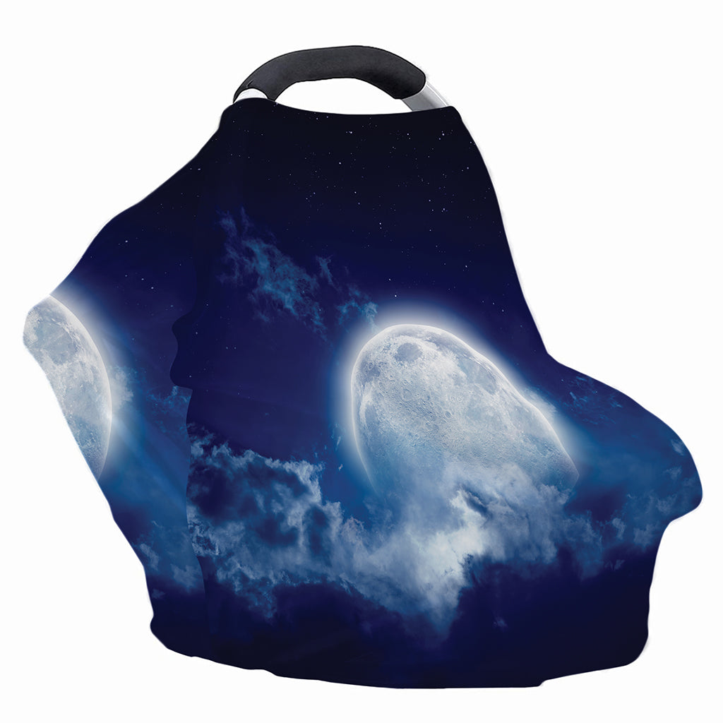 Night Sky Full Moon Print Baby Seat Cover