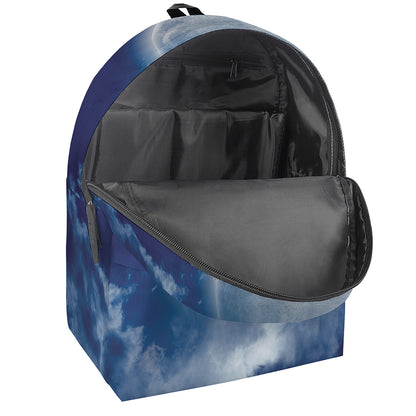 Night Sky Full Moon Print Backpack