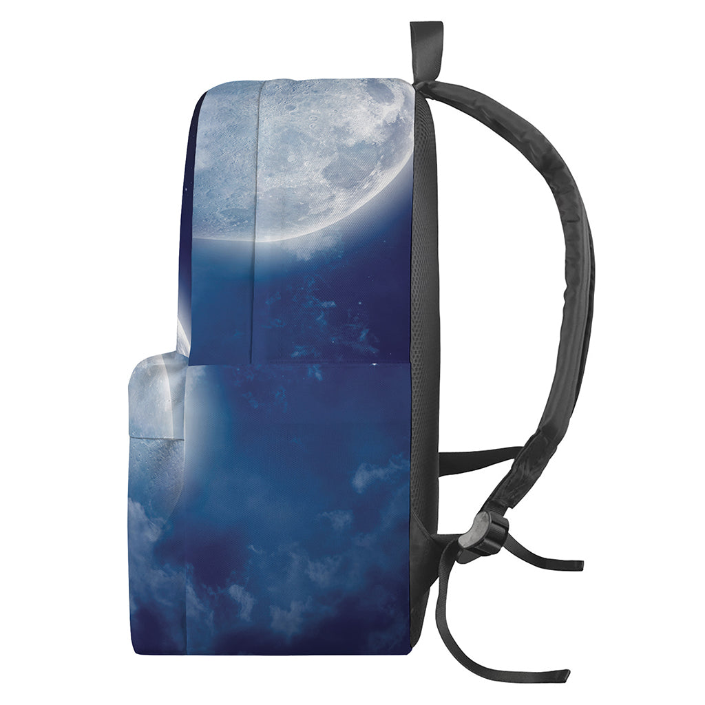 Night Sky Full Moon Print Backpack