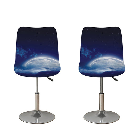 Night Sky Full Moon Print Bar Stool Covers