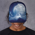 Night Sky Full Moon Print Baseball Cap