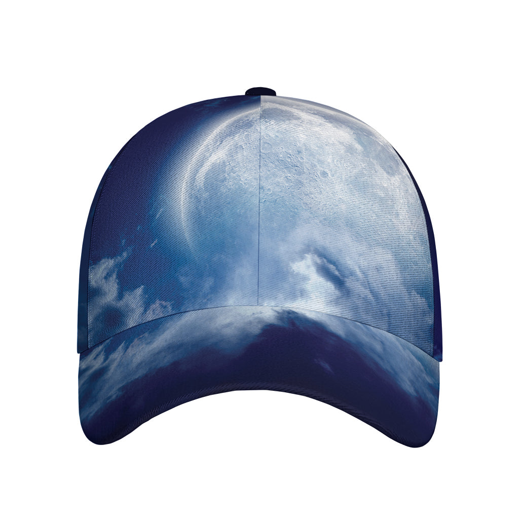 Night Sky Full Moon Print Baseball Cap