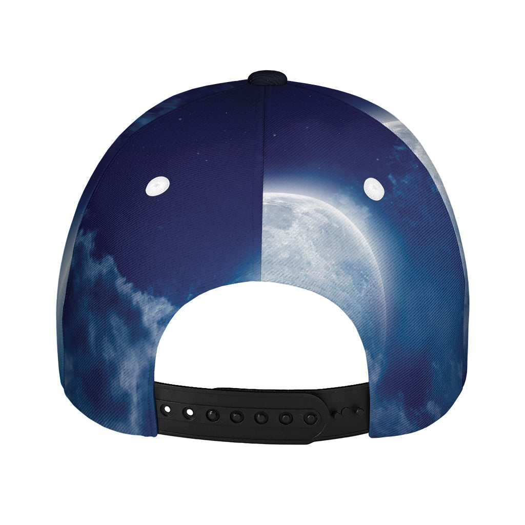 Night Sky Full Moon Print Baseball Cap