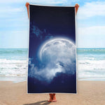 Night Sky Full Moon Print Beach Towel