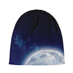 Night Sky Full Moon Print Beanie