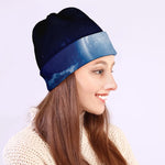 Night Sky Full Moon Print Beanie
