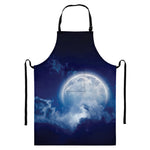 Night Sky Full Moon Print Bib Apron With Pocket